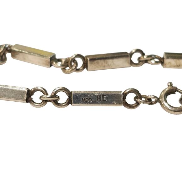 Vintage Swedish 900 Silver Modernist Bar Link Bracelet - Picture 2 of 3